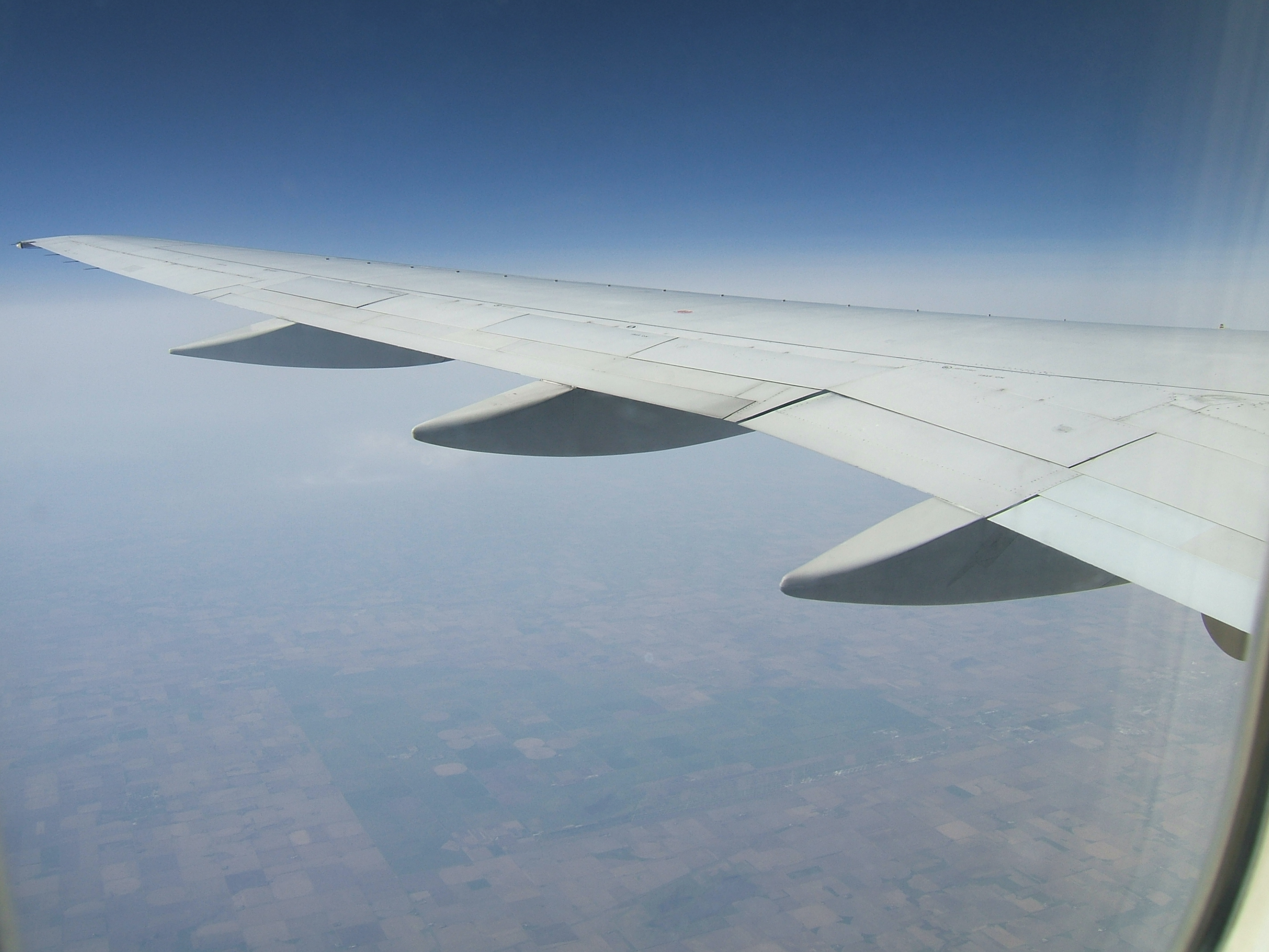 The wing of the plane