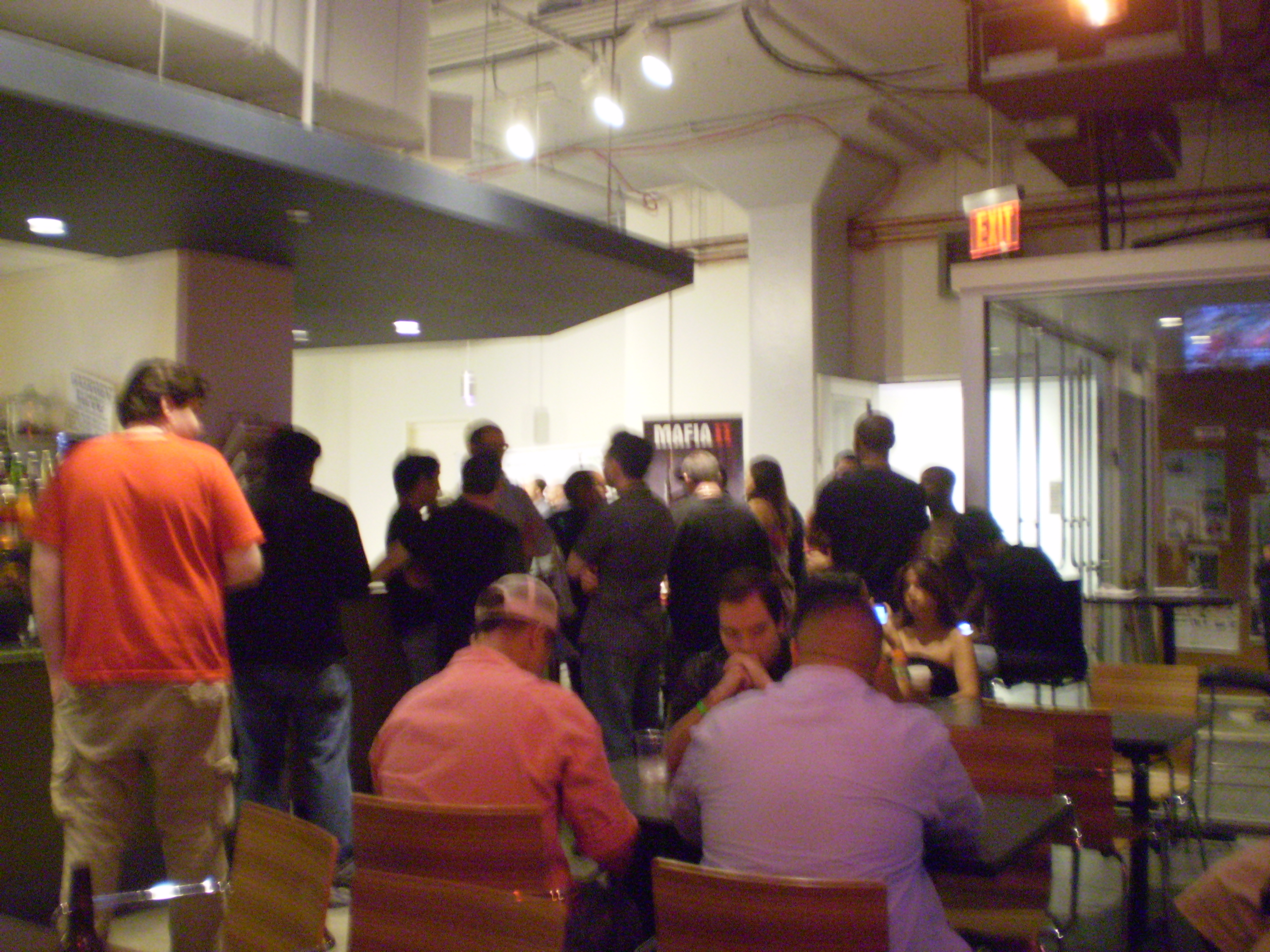 Attendees anxiously await the start of the party.