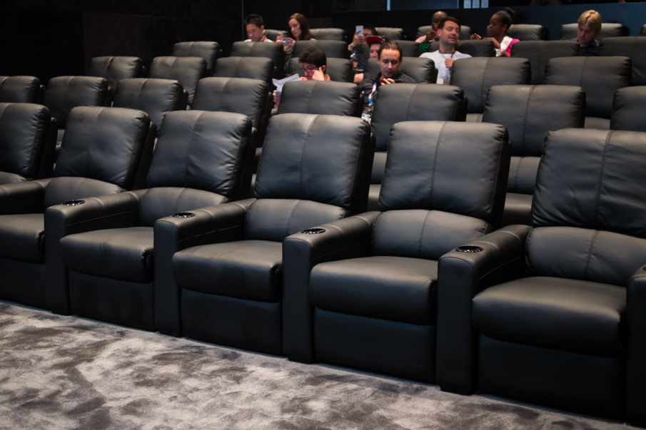 Activision spared no expense with this theater full of recliners to watch Call of Duty: Advanced Warfare.